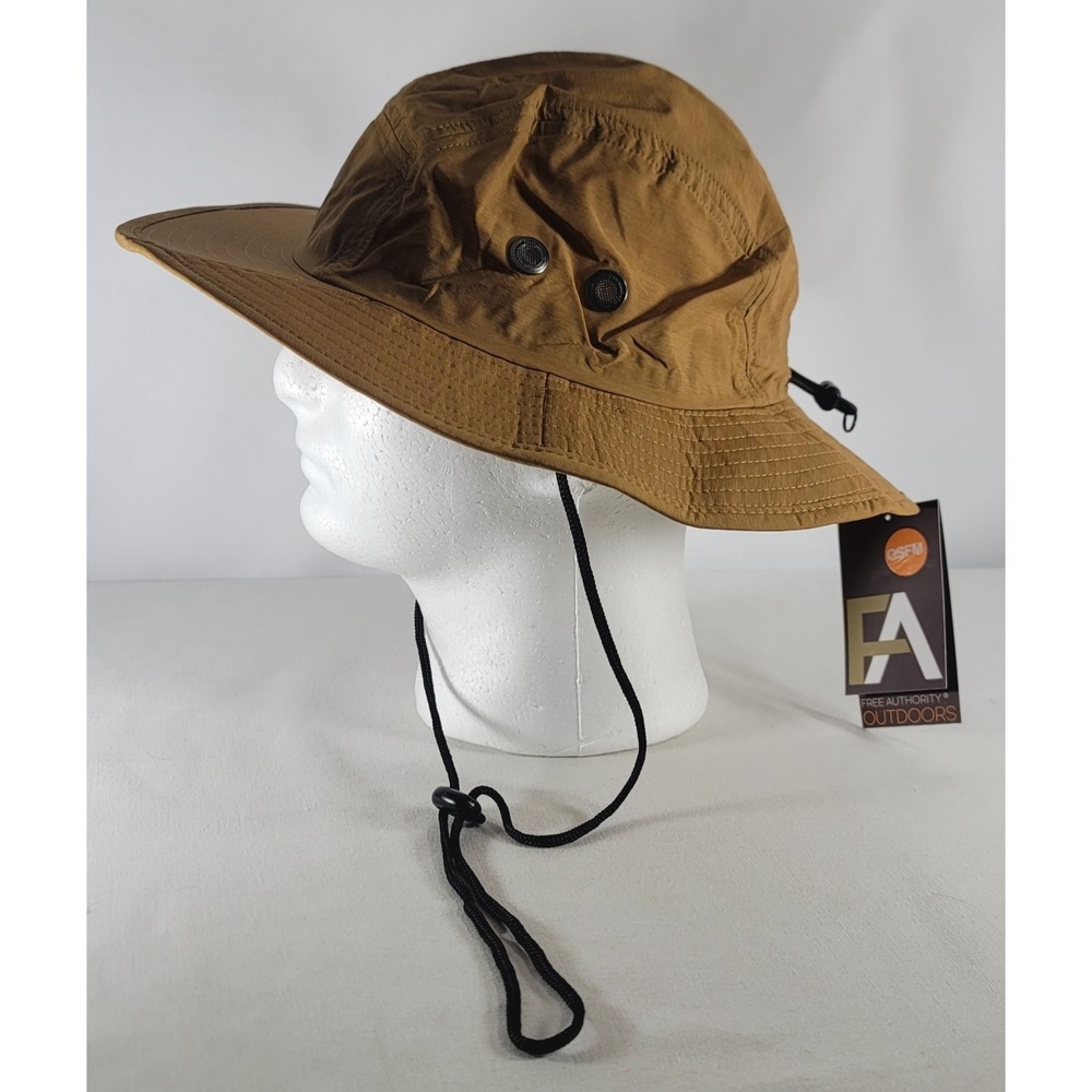 Free Authority Outdoors Moisture Wicking Wide Brim Boonie OSFM Drawstring Adjust